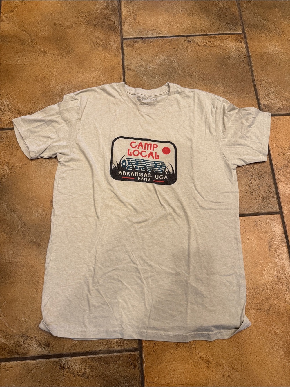 Native Light Gray 'Camp Local Arkansas' Graphic Tee